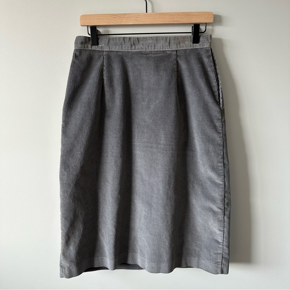 Vintage Wide Corduroy Gray A Line Skirt MALLARD DUCK Size 14 by MH Selections - Picture 4 of 12